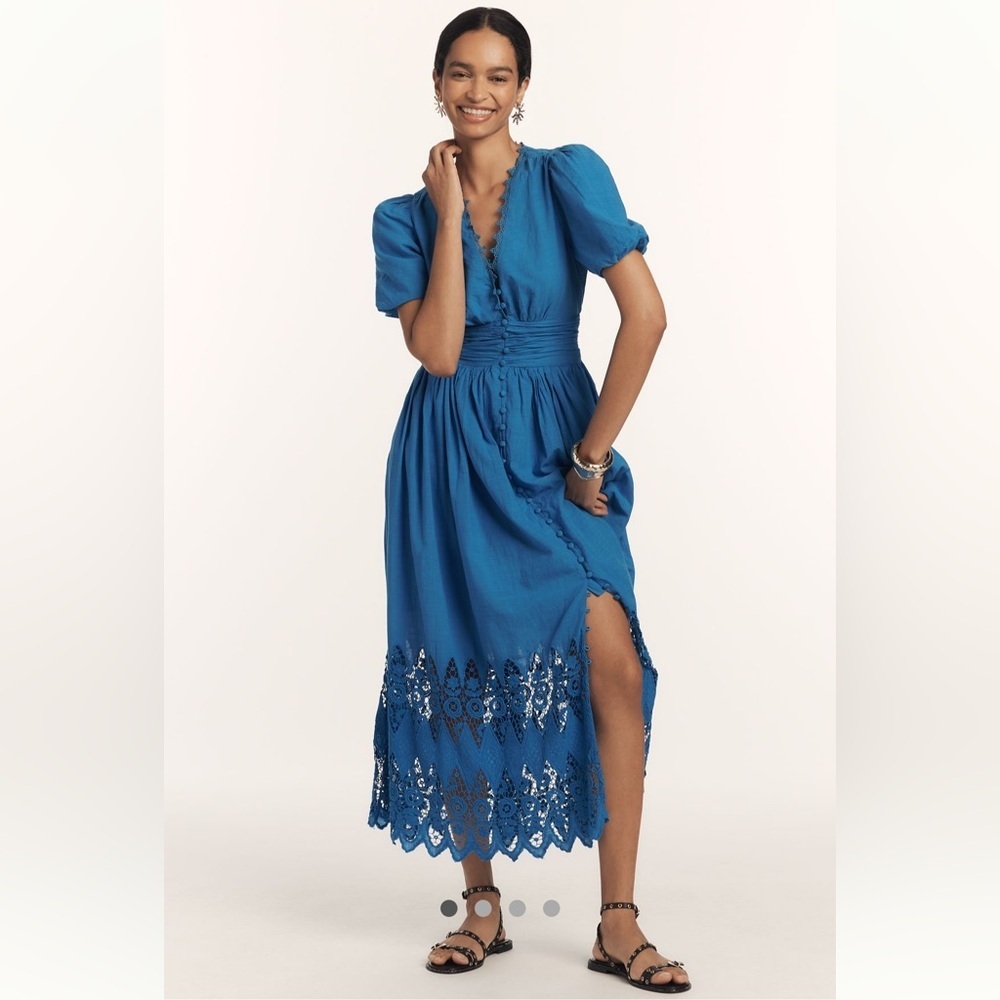 🎉RARE🎉 The Katerina Anthropologie NWT Button-Front Dress: Eyelet Edition size XS - Picture 3 of 16